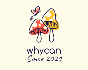 Fungus - Cute Mushroom Cartoon logo design