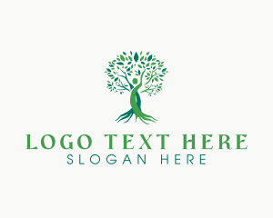 Agriculture - Wellness Human Tree logo design