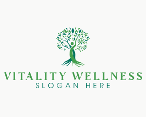 Wellness Human Tree logo design