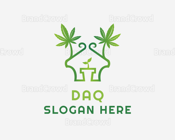 House Marijuana Pot Logo