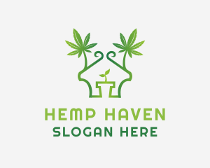 House Marijuana Pot logo design