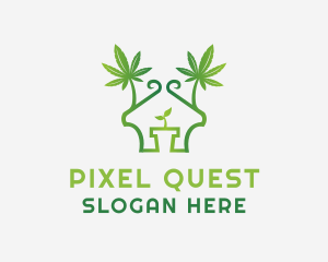 Greenhouse - House Marijuana Pot logo design