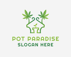 Pot - House Marijuana Pot logo design