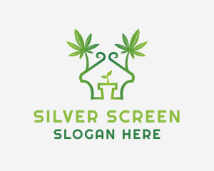 Cannabis - House Marijuana Pot logo design