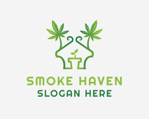 House Marijuana Pot logo design