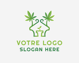 Leaf - House Marijuana Pot logo design