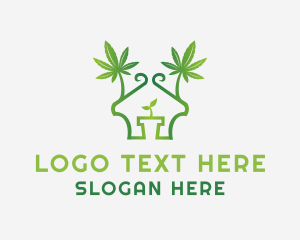 House Marijuana Pot Logo