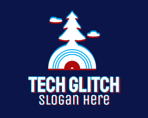 Glitch Pine Tree CD logo design