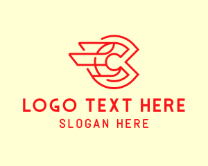 Logistic Service - Red Express Letter C logo design