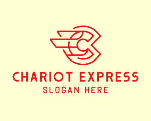 Red Express Letter C logo design