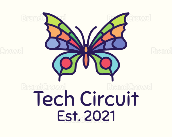 Colorful Butterfly Insect Logo