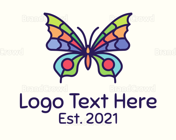 Colorful Butterfly Insect Logo