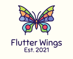 Colorful Butterfly Insect logo design