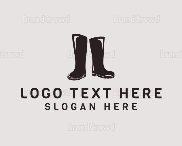 Rubber Boots Footwear Logo