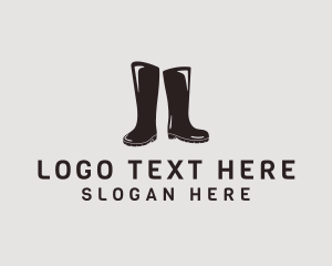 Rain Boots - Rubber Boots Footwear logo design