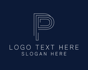 Monoline - Writer Author Studio Letter P logo design
