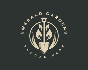 Garden Grass Shovel logo design