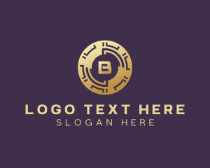 Bitcoin - Crypto Blockchain Letter B logo design