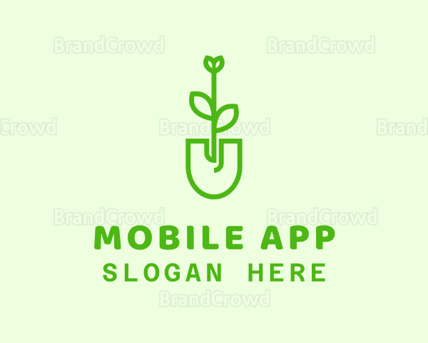 Gardening Shovel Sprout Logo