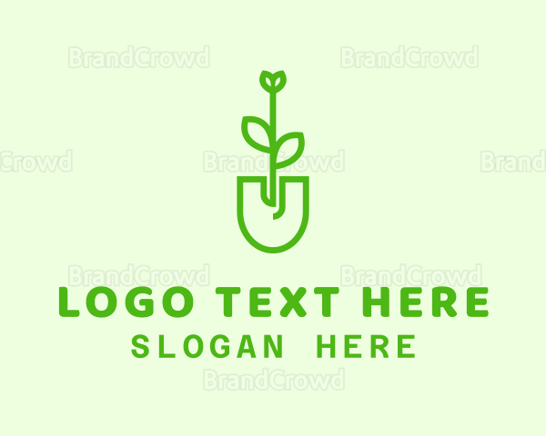 Gardening Shovel Sprout Logo
