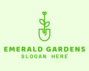 Gardening Shovel Sprout logo design