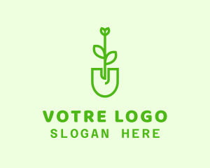 Tree Planting - Gardening Shovel Sprout logo design