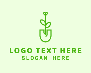 Seedling - Gardening Shovel Sprout logo design