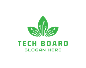 Motherboard - Digital Leaf Circuit logo design