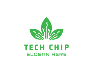 Chipset - Digital Leaf Circuit logo design