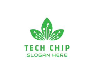 Digital Leaf Circuit logo design