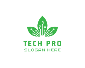 Processor - Digital Leaf Circuit logo design