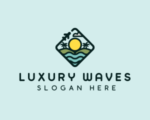 Travel Vacation Beach logo design