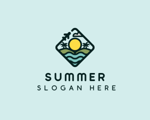 Travel Vacation Beach logo design