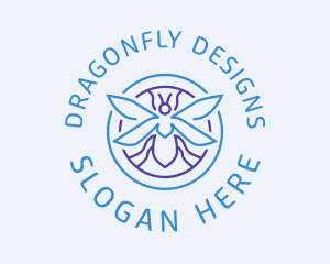 Dragonfly - Insect Wing Emblem logo design