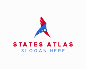 Patriotic American Wings  logo design