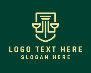 Judge - Law Scale Pillar logo design