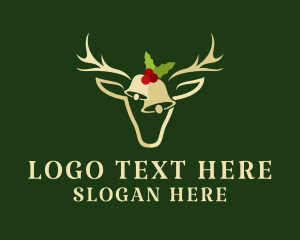 Christmas - Reindeer Christmas Bell logo design