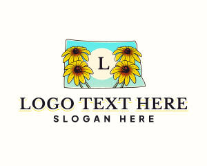 Black Eyed Susan - North Dakota Flower logo design