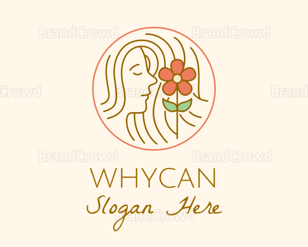 Minimalist Lady Flower Logo