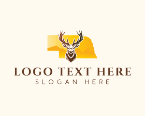 State Animal - Nebraska Wild Deer logo design