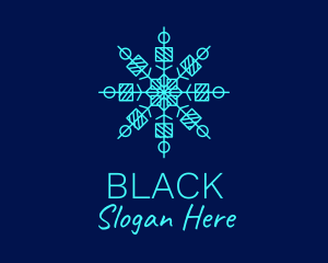 Weather - Blue Ice Snowflake logo design