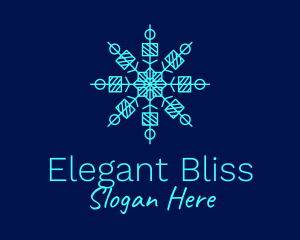 Christmas - Blue Ice Snowflake logo design