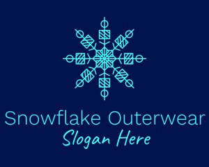 Blue Ice Snowflake  logo design