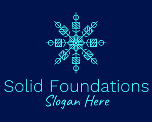 Christmas - Blue Ice Snowflake logo design