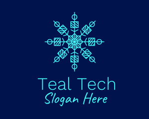 Blue Ice Snowflake  logo design