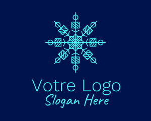 Winter - Blue Ice Snowflake logo design
