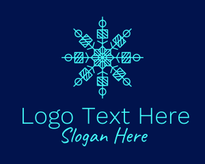 Winter - Blue Ice Snowflake logo design