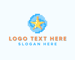 Pixelated - Star Galaxy Astronomy logo design