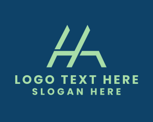 Letter Ha - Minimalist Geometric Business logo design