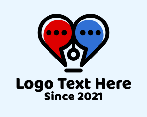 Social Media - Heart Pen Chat logo design